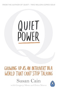 Book cover for QUIET POWER: title in black on white in grey q